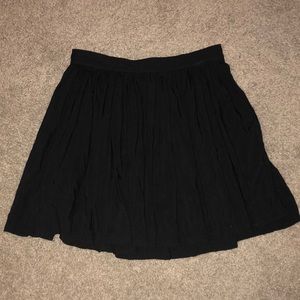 American Eagle Black Pleated Skater Skirt